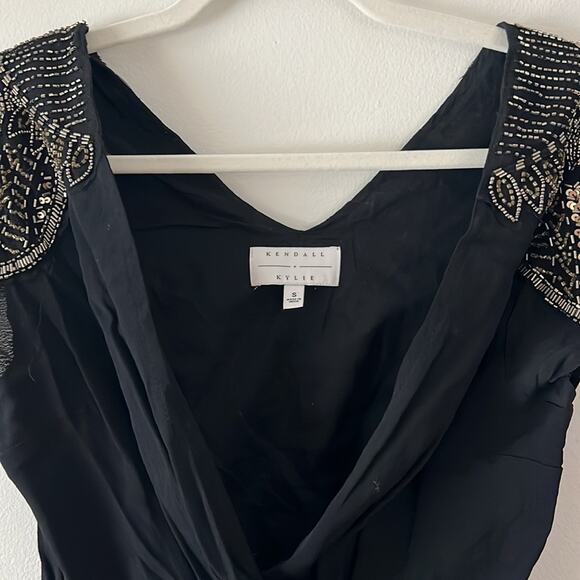 Kendall and Kylie, black and gold embellished mini dress size small‎ 100% cotton - Picture 2 of 9